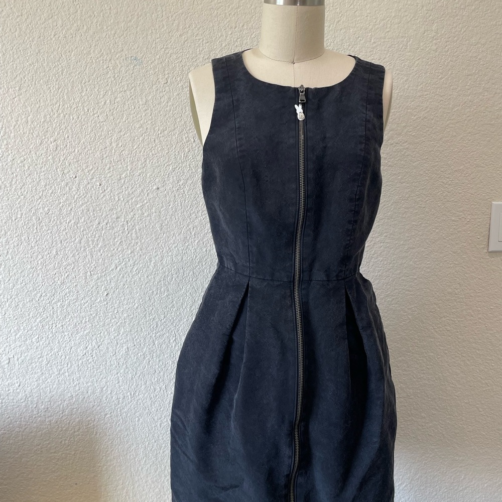 Tibi Sleeveless Black Zip-Front Women's Dress
